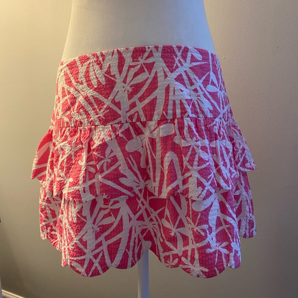 Lily Pulitzer Pink and White Mini Skirt